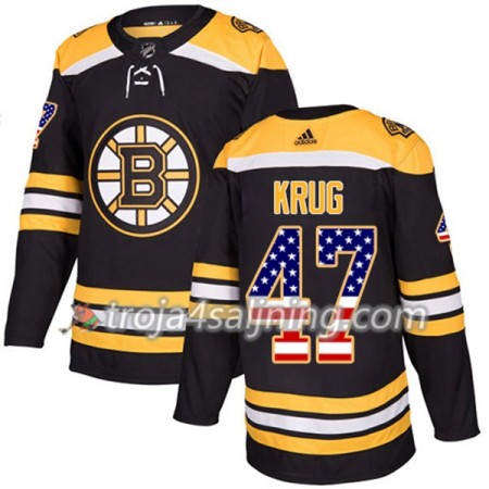 Boston Bruins tröja Torey Krug 47 Adidas 2017-2018 Svart USA Flag Fashion Authentic - NHL Tröjor Herr